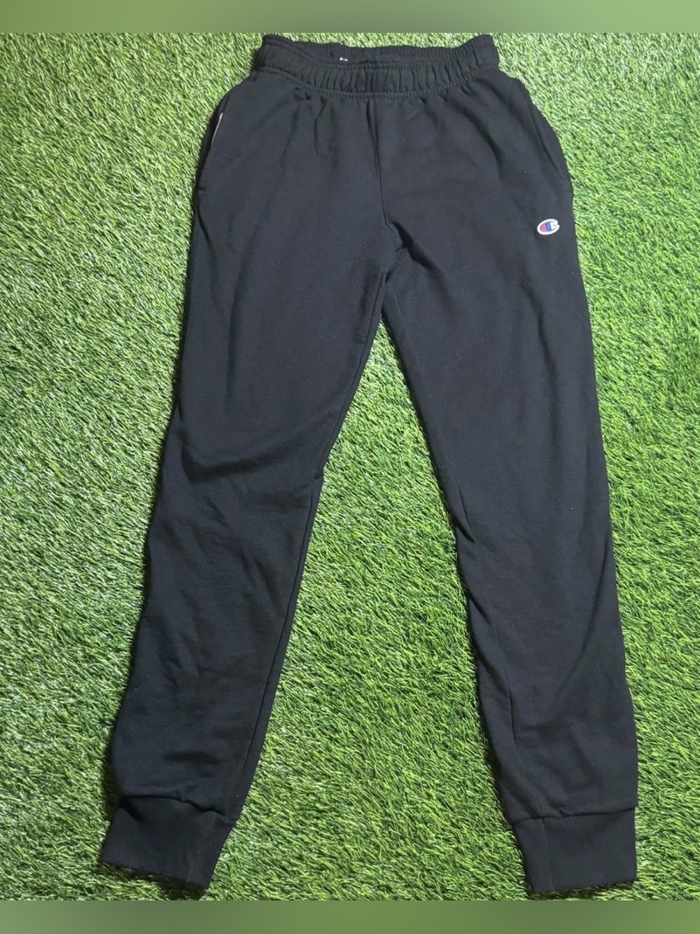 Champion Men's Black Fleece Joggers Small Pre-owned w/ Pilling and Fuzz